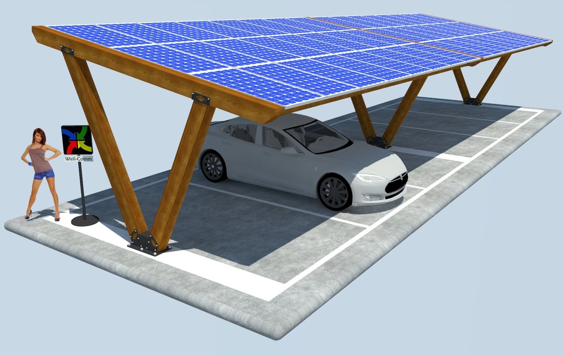 Pensilina fotovoltaica per posti auto